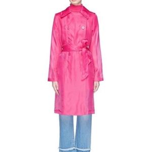 Staud Fuchsia Kelly Silk Organza Trench